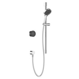 Mira Platinum Gravity-Pumped Rear-Fed Black/Chrome Thermostatic Wireless Digital Mixer Shower