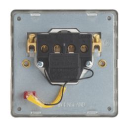 Contactum Lyric 20A 1-Gang DP Control Switch Brushed Brass with Neon with White Inserts