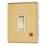 Contactum Lyric 20A 1-Gang DP Control Switch Brushed Brass with Neon with White Inserts