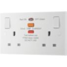 British General 900 Series  13A 2-Gang SP Switched Passive RCD Socket White