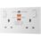 British General 900 Series  13A 2-Gang SP Switched Passive RCD Socket White