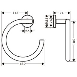 Hansgrohe Logis Universal Towel Ring Chrome