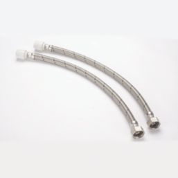 Hep2O Push-Fit Connection Flexible Tap Connectors 15mm x 3/4" x 500mm 2 Pack
