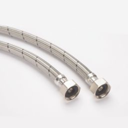 Hep2O Push-Fit Connection Flexible Tap Connectors 15mm x 3/4" x 500mm 2 Pack