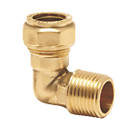Pegler  Brass Compression Adapting 90° Male Elbow 15mm x 1/2"