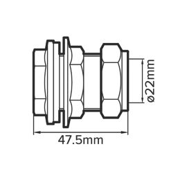 Flomasta  Brass Compression Tank Connector 22mm