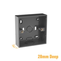 D-Line SSB28B/2 1-Gang Surface Pattress Black Box 28mm 2 Pack