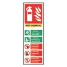 Essentials  Non Photoluminescent "Fire Extinguisher Wet Chemical" Sign 100mm x 300mm