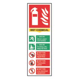 Essentials  Non Photoluminescent "Fire Extinguisher Wet Chemical" Sign 100mm x 300mm