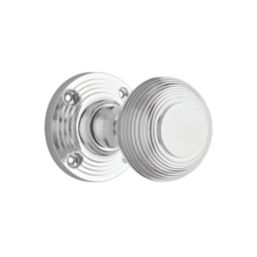 Designer Levers Beehive Door Knob Pair Polished Chrome 60mm