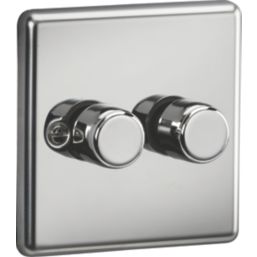 Knightsbridge  2-Gang 2-Way LED Intelligent Dimmer Switch  Polished Chrome