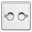 Knightsbridge  2-Gang 2-Way LED Intelligent Dimmer Switch  Polished Chrome