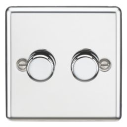 Knightsbridge  2-Gang 2-Way LED Intelligent Dimmer Switch  Polished Chrome