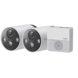 TP-Link Tapo C420S2 White Wireless Smart Hub & 2 2K Outdoor Cameras