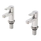 Swirl Elevate Chrome 110.5mm Deck Mounted Lever 2 Tap Holes Bath Pillar Tap