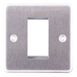 LAP  1-Module Modular Faceplate Brushed Stainless Steel