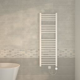 Flomasta 1200mm x 400mm 853BTU White Flat Electric Towel Radiator