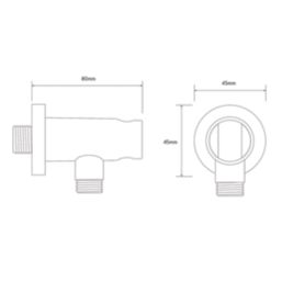 Aqualisa  Wall Outlet with Hand Shower Holder Chrome 53mm