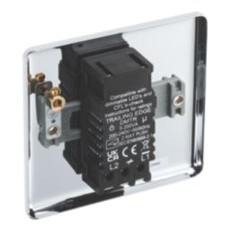 LAP  1-Gang 2-Way LED Dimmer Switch  Polished Chrome with Colour-Matched Inserts