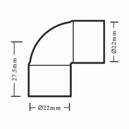 Flomasta  Copper End Feed Equal 90° Elbows 22mm 10 Pack