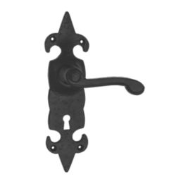Carlisle Brass Fleur de Lys LoB Lock Door Handles Pair Black