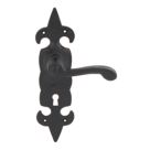 Carlisle Brass Fleur de Lys LoB Lock Door Handles Pair Black