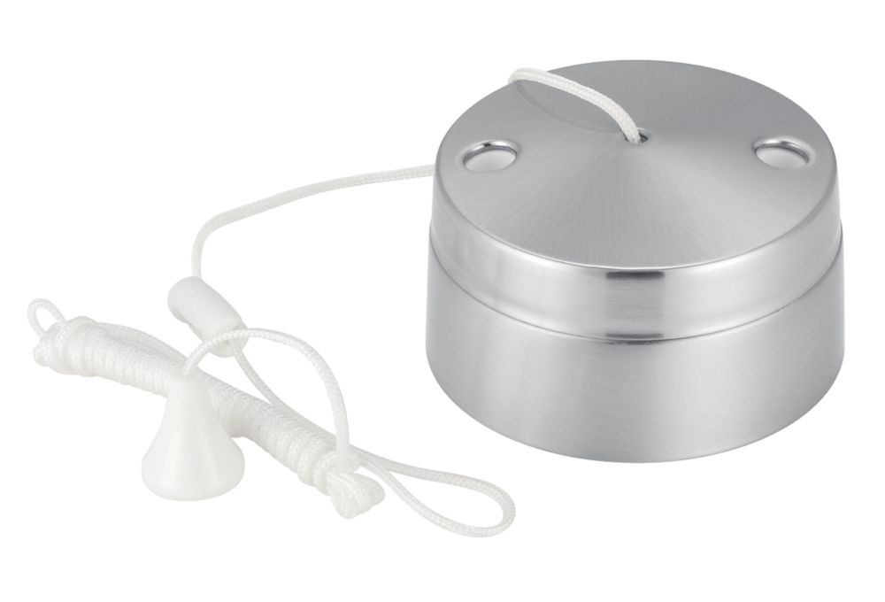 LAP 6A 2-Way Pull Cord Switch Brushed Steel - Screwfix