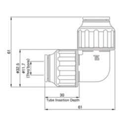 Flomasta  Plastic Push-Fit Equal 90° Elbow 15mm