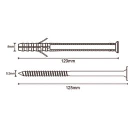 Easyfix  TX Short Expansion Frame Fixings 8mm x 120mm 40 Pack