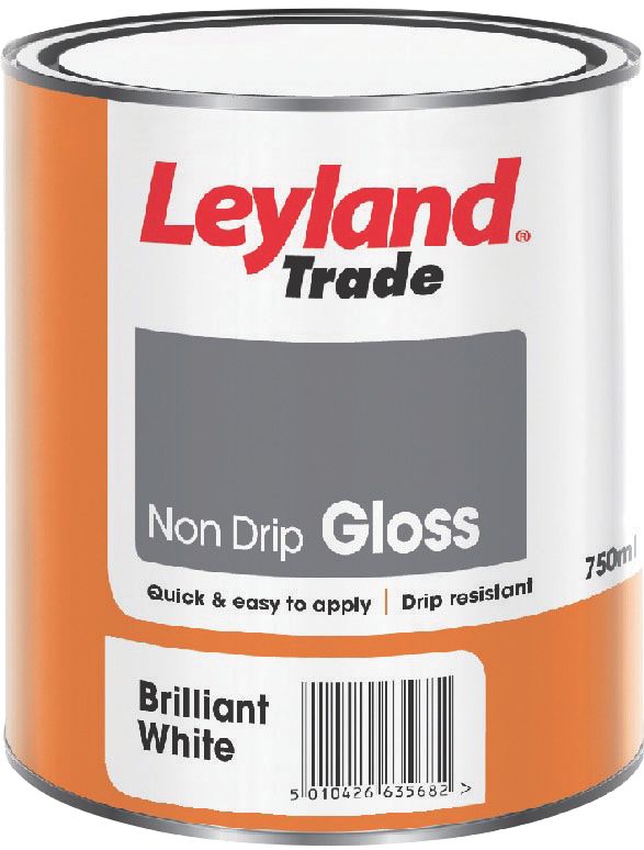 Leyland Trade 750ml White Gloss SolventBased Trim Paint Screwfix