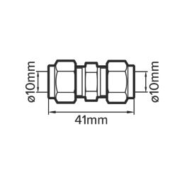 Flomasta  Brass Compression Equal Coupler 10mm