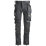 Snickers 6241 Stretch Trousers Grey / Black 36" W 32" L