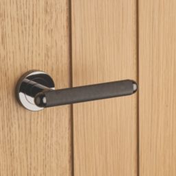 Designer Levers Mayfair Knurled Lever on Rose Door Handle Pair Black Nickel