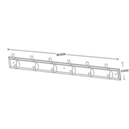 Essentials 6-Hook Rail Pine 685mm x 95mm
