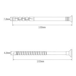 Easyfix  Nylon & Steel Countersunk Head Hammer Fixings 8mm x 100mm 10 Pack