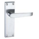 Smith & Locke  Fire Rated Latch Door Handles Pair Satin Chrome