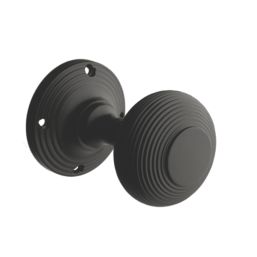 Designer Levers Beehive Door Knob Pair Matt Black 60mm