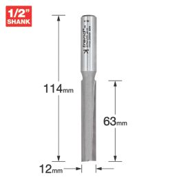 Trend 3/75X1/2TC 1/2" Straight Cutter 12mm x 63mm