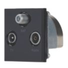Contactum Media Modular Coaxial TV / FM & Satellite Socket Black