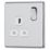 Arlec  13A 1-Gang SP Switched Socket Polished Chrome  with White Inserts