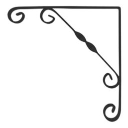 Essentials Ornamental Scroll Shelf Brackets Black 150mm x 150mm 10 Pack