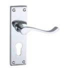 Smith & Locke  Fire Rated Euro Lock Door Handles Pair Polished Chrome