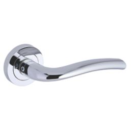 Smith & Locke Corfe Fire Rated Lever on Rose Door Handles Pair Polished Chrome