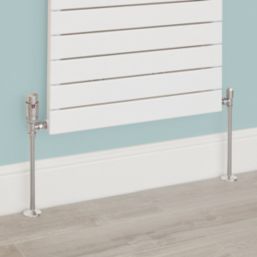 Flomasta  1/2" x 15mm Chrome Angled & L/S Modern Thermostatic Radiator Valve & Lockshield