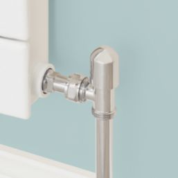 Flomasta  1/2" x 15mm Chrome Angled & L/S Modern Thermostatic Radiator Valve & Lockshield