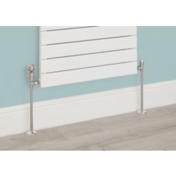 Flomasta  1/2" x 15mm Chrome Angled & L/S Modern Thermostatic Radiator Valve & Lockshield