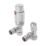 Flomasta  1/2" x 15mm Chrome Angled & L/S Modern Thermostatic Radiator Valve & Lockshield
