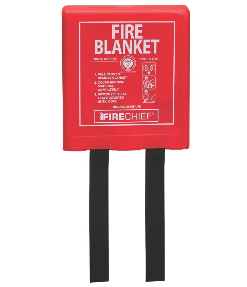 Firechief Fire Blanket with Rigid Case 1m x 1m Screwfix