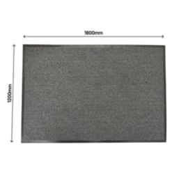 Essentials  Entrance Mat Black & Grey 1800mm x 1200mm x 6mm
