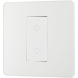 British General Evolve 1-Gang 2-Way LED Single Master Trailing Edge Touch Dimmer Switch  Pearlescent White with White Inserts